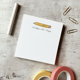 Een briefje van juf Potlood Notitie Notitieblok