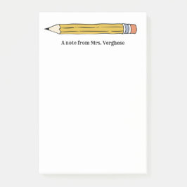 Een briefje van leraar nummer 2 potlood post-it® notes