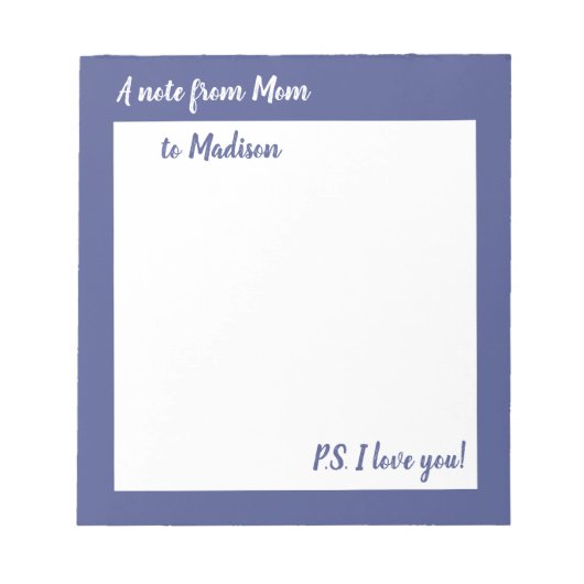 Een briefje van mama voor dochter- of zoon-notitie notitieblok (Voorkant)