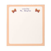 Een briefje van Teacher Butterfly Notitieblok (Voorkant)