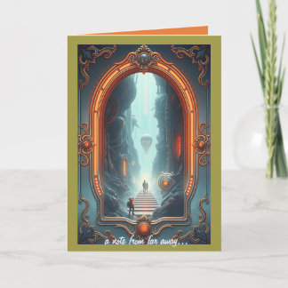 Een briefje van ver weg notitiekaartje