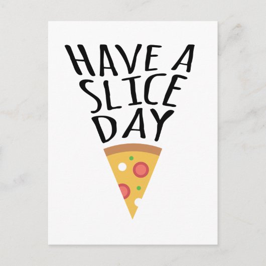 Een Briefkaart met een slice Day Pizza- (Voorkant)