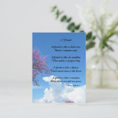 Een Briefkaart met een vriendengedicht (Staand voorkant)