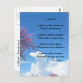 Een Briefkaart met een vriendengedicht (Voorkant / Achterkant)