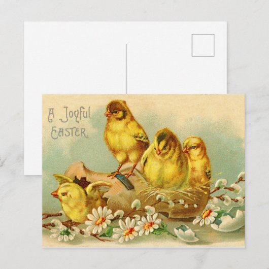 Een  Briefkaart met vreugde Pasen (Voorkant / Achterkant)