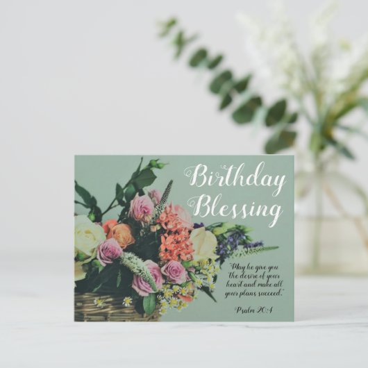 Een Briefkaart van de Verjaardag, Psalm 20:4 (Staand voorkant)