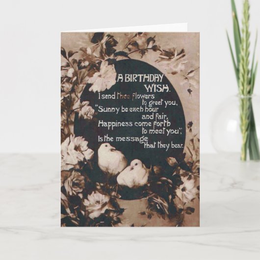 Een  Briefkaart van de Verjaardag Wish Doves (Voorkant)