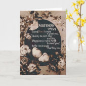 Een Briefkaart van de Verjaardag Wish Doves (Gele Bloem)