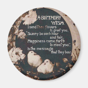 Een  Briefkaart van de Verjaardag Wish Doves Magneet