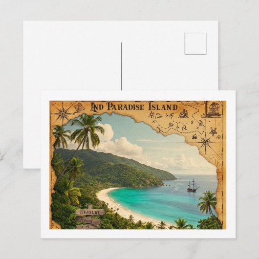 Een  briefkaart van een verborgen paradijselijke I (Voorkant / Achterkant)