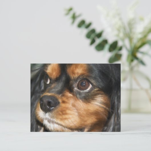 Een Briefkaart van Loyal Dog Cavalier King Charles (Staand voorkant)