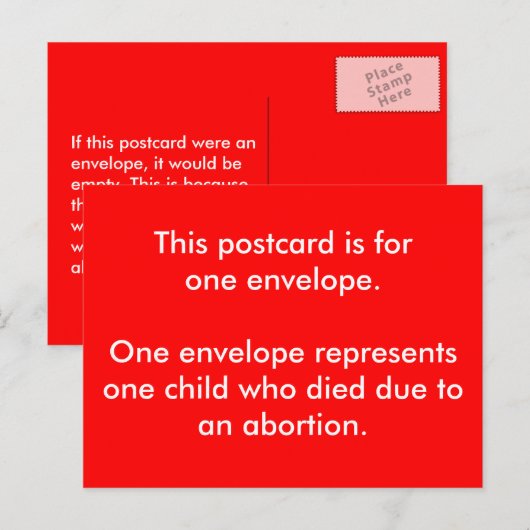 Een briefkaart voor de Rode Dag van de Envelop (Voorkant / Achterkant)