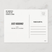 Een Briefkaart voor kerstmis met Carol Bah Humbug  (Achterkant)