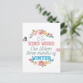 Eén Briefkaart Word Quote (Staand voorkant)