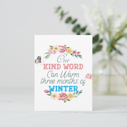 Eén Briefkaart Word Quote (Staand voorkant)