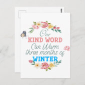 Eén Briefkaart Word Quote (Voorkant / Achterkant)