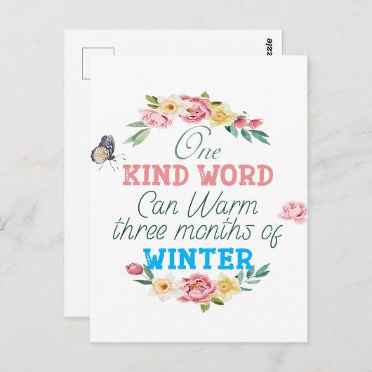 Eén Briefkaart Word Quote (Voorkant / Achterkant)