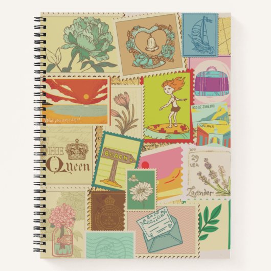 Een  Briefkaarten die Dagboek met Kaart reizen Notitieboek (Voorkant)