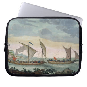 Een Brigantine die achter een Felucca aan zit en o Laptop Sleeve