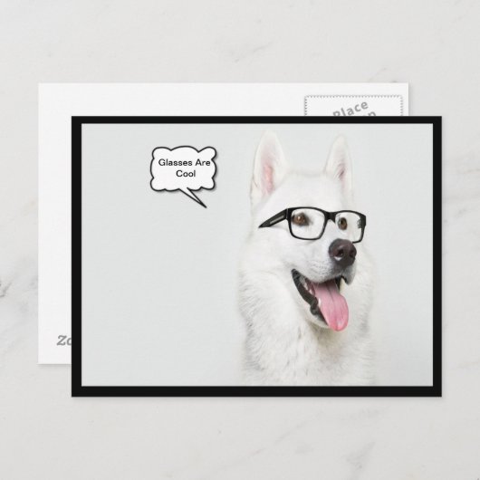 Een bril is een coole hond briefkaart (Voorkant / Achterkant)