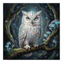 Een briljante witte uil