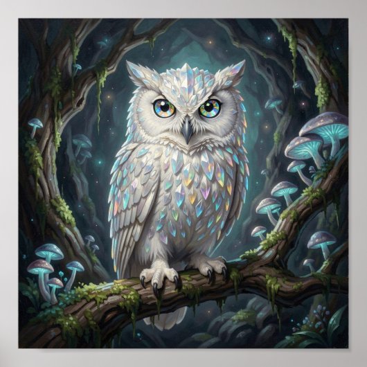 Een briljante witte uil poster (Voorkant)