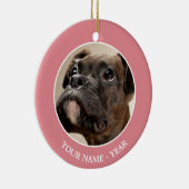 Een Brindle Boxer puppy die vreemd opkijkt. Keramisch Ornament (Rechts)