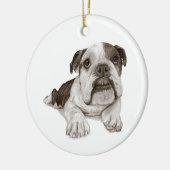 Een Brindle Bulldog Puppy Keramisch Ornament (Links)