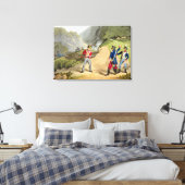 Een Britse soldaat neemt twee Franse officieren me Canvas Afdruk (Insitu (Slaapkamer))