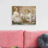 Een broer en zuster spelen, 1915 canvas afdruk (Insitu (Woonkamer))