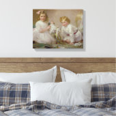 Een broer en zuster spelen, 1915 canvas afdruk (Insitu (Slaapkamer))