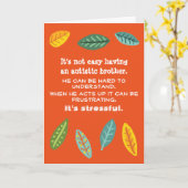 Een broer of zus met autisme aanmoediging kaart (Gele Bloem)