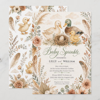 Eén broer of zus van eend familie baby sprinkle ui kaart
