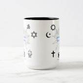 Eén bron van natuurlijk tweekleurige koffiemok (Center)