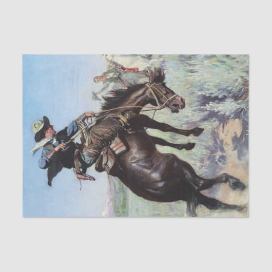 “Een Bronco temmen” door W Herbert Dunton Tissuepapier (Voorkant)