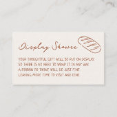 Een broodje in de oven baby shower display douche informatiekaartje (Voorkant)