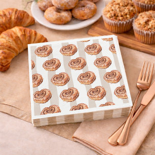 Een broodje in de oven Kaneelrol thema baby shower Servet