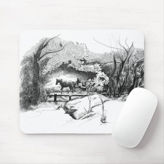 Een brug door het centrale park Mousepad Muismat (Met muis)