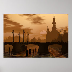 Een brug in Amsterdam Poster