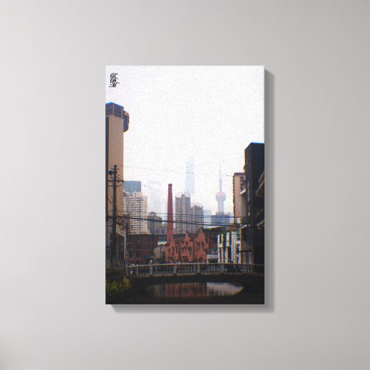 Een brug in Shanghai Canvas Afdruk (Voorkant)