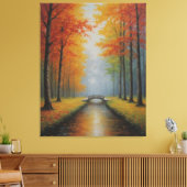 Een brug over een beek met bomen canvas afdruk (Insitu (Woonkamer))