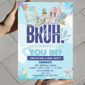 EEN BRUH-tastisch Poolfeest voor de Coolste Kerel Kaart