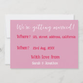 Een bruid & bruidegom, Eten, taart & drank, Gelukk Save The Date (Achterkant)