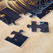 Een bruid- en bruidegomssilhouet in een omhelzing legpuzzel (Zijkant)