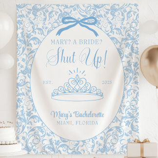 Een Bruid? Hou Je Bek! Vrijgezellenfeest Banner Wandkleed