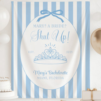 Een Bruid? Hou Je Bek! Vrijgezellenfeest Banner Wandkleed