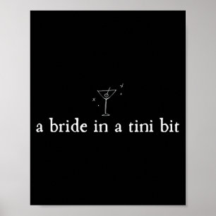 Een bruid in een beetje martini bruid vrijgezellen poster