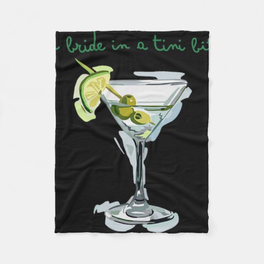 Een Bruid In Een Bruidje Tiny Bit Martini Bachelor Fleece Deken (Voorkant)