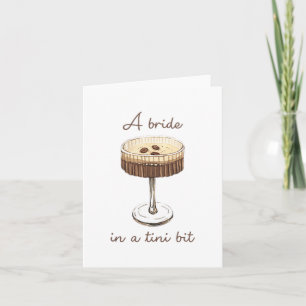 Een bruid in een klein beetje bruid Funny Martini  Kaart