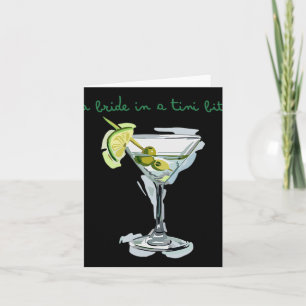 Een bruid in een klein beetje bruidstaart Martini Kaart